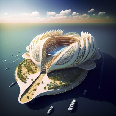 OCEANIUMS - Biomimetic Generation of Floating Stadiums by Vincent Callebaut