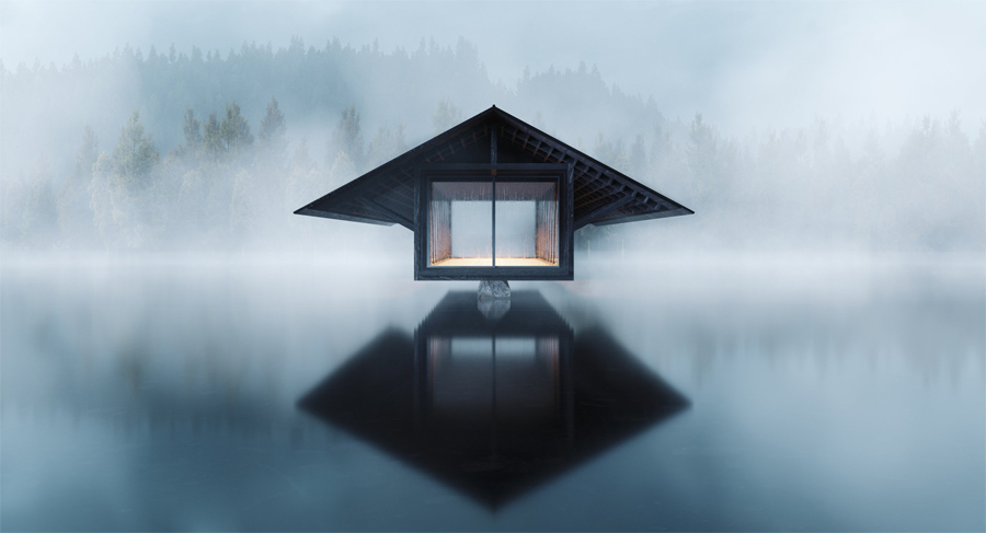 Meditation and Yoga Retreat 'Crystal Lake' Pavilion by Marc Thorpe