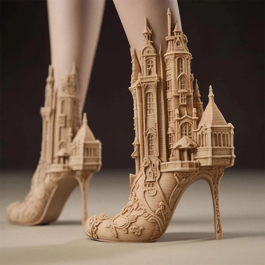 Unusual Shoes Inspired by Renaissance Architecture and AI Innovation