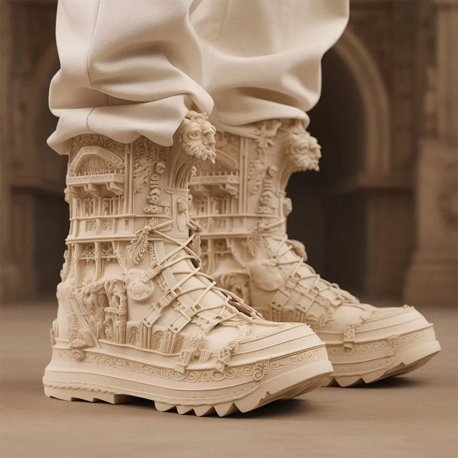 Unusual Shoes Inspired by Renaissance Architecture and AI Innovation