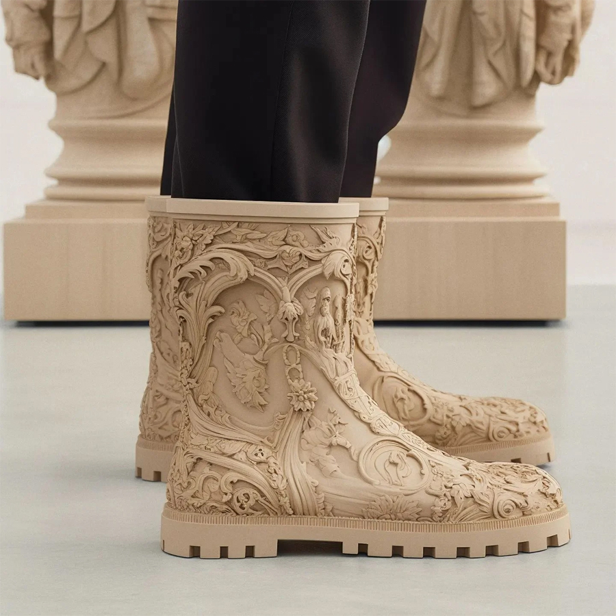 Unusual Shoes Inspired by Renaissance Architecture and AI Innovation