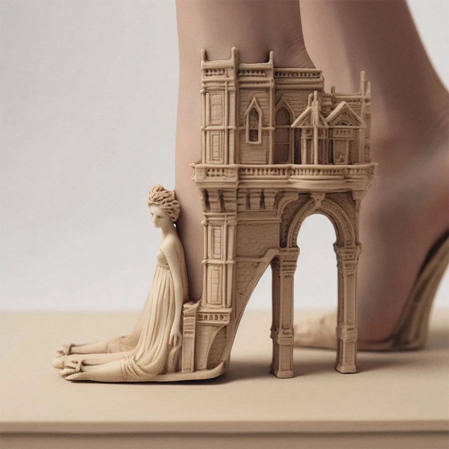 Unusual Shoes Inspired by Renaissance Architecture and AI Innovation