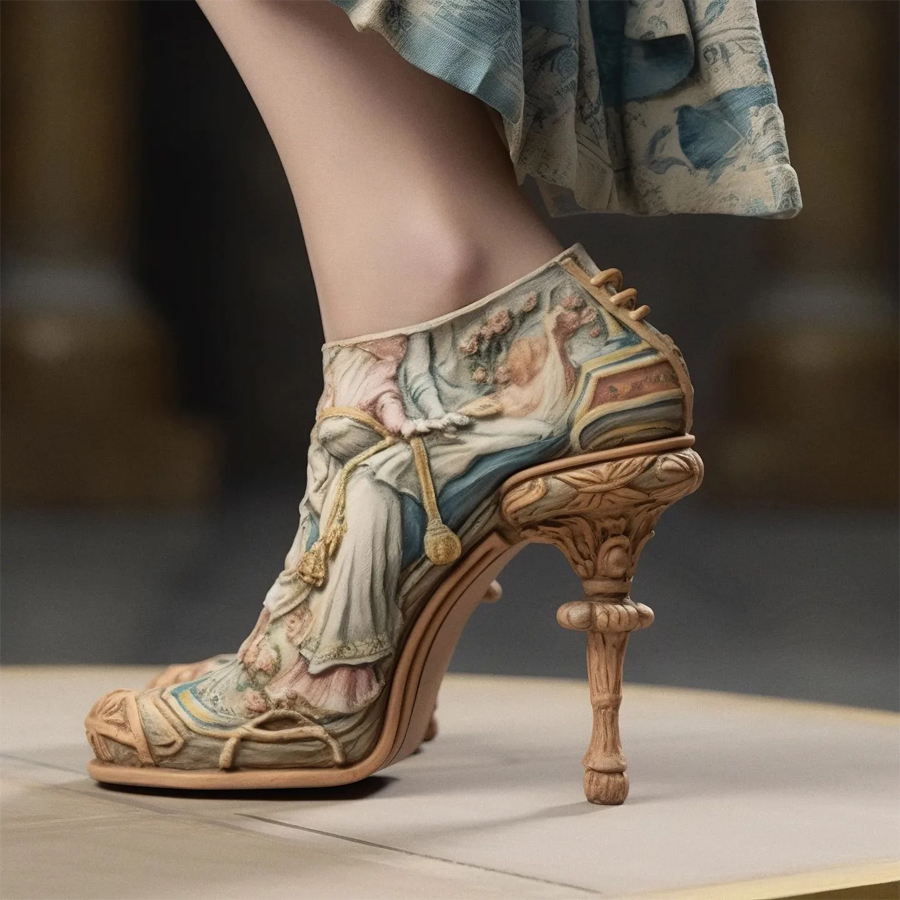 Unusual Shoes Inspired by Renaissance Architecture and AI Innovation