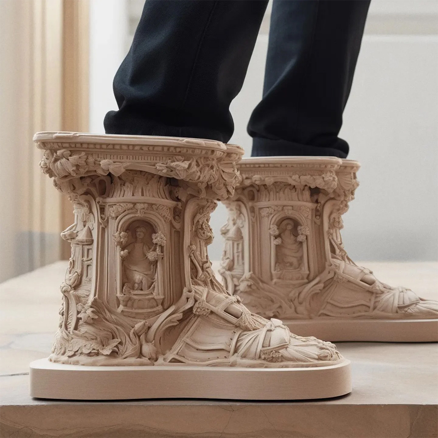 Sepatu Tidak Biasa Terinspirasi oleh Arsitektur Renaisans dan Inovasi AI