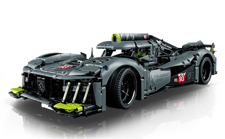LEGO Technic Peugeot 9X8 LMdH Racer with a Working Electric Motor