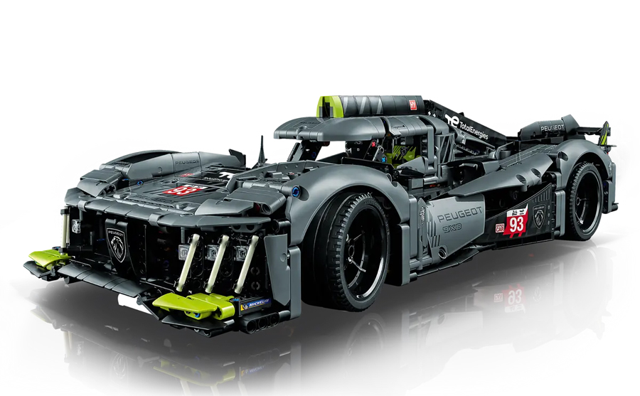 LEGO Technic Peugeot 9X8 LMdH Racer dengan Motor Listrik yang Bekerja