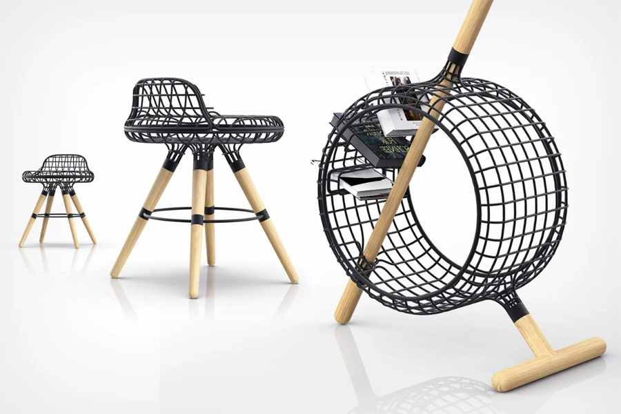 Wireframe Aesthetics in Real-World Furniture: The Lines Series