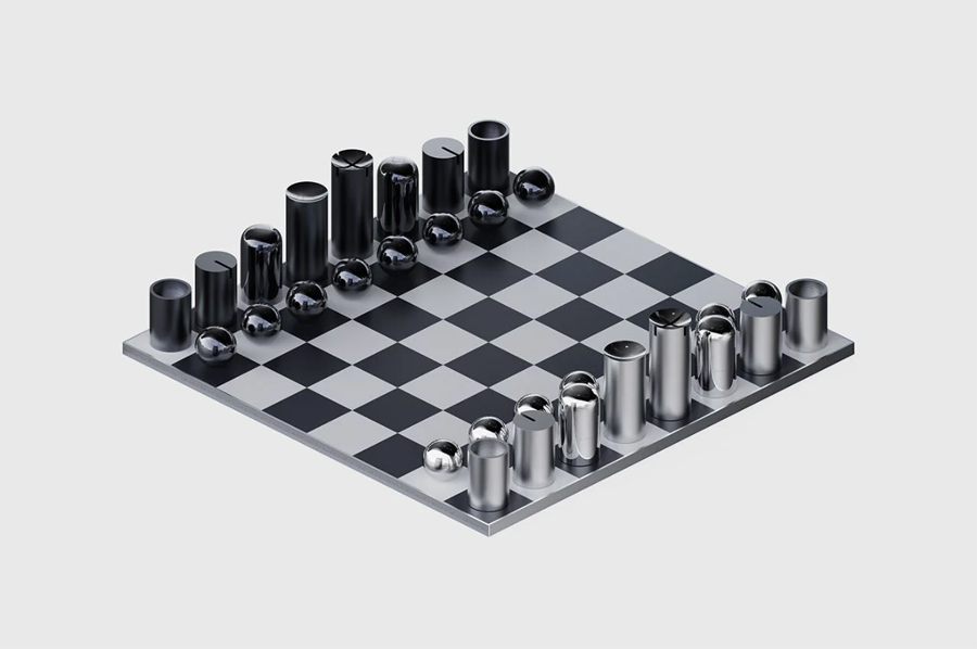 Innovative and Elegant Louis Berger's Chess Set