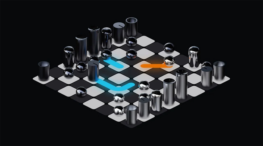 Innovative and Elegant Louis Berger's Chess Set