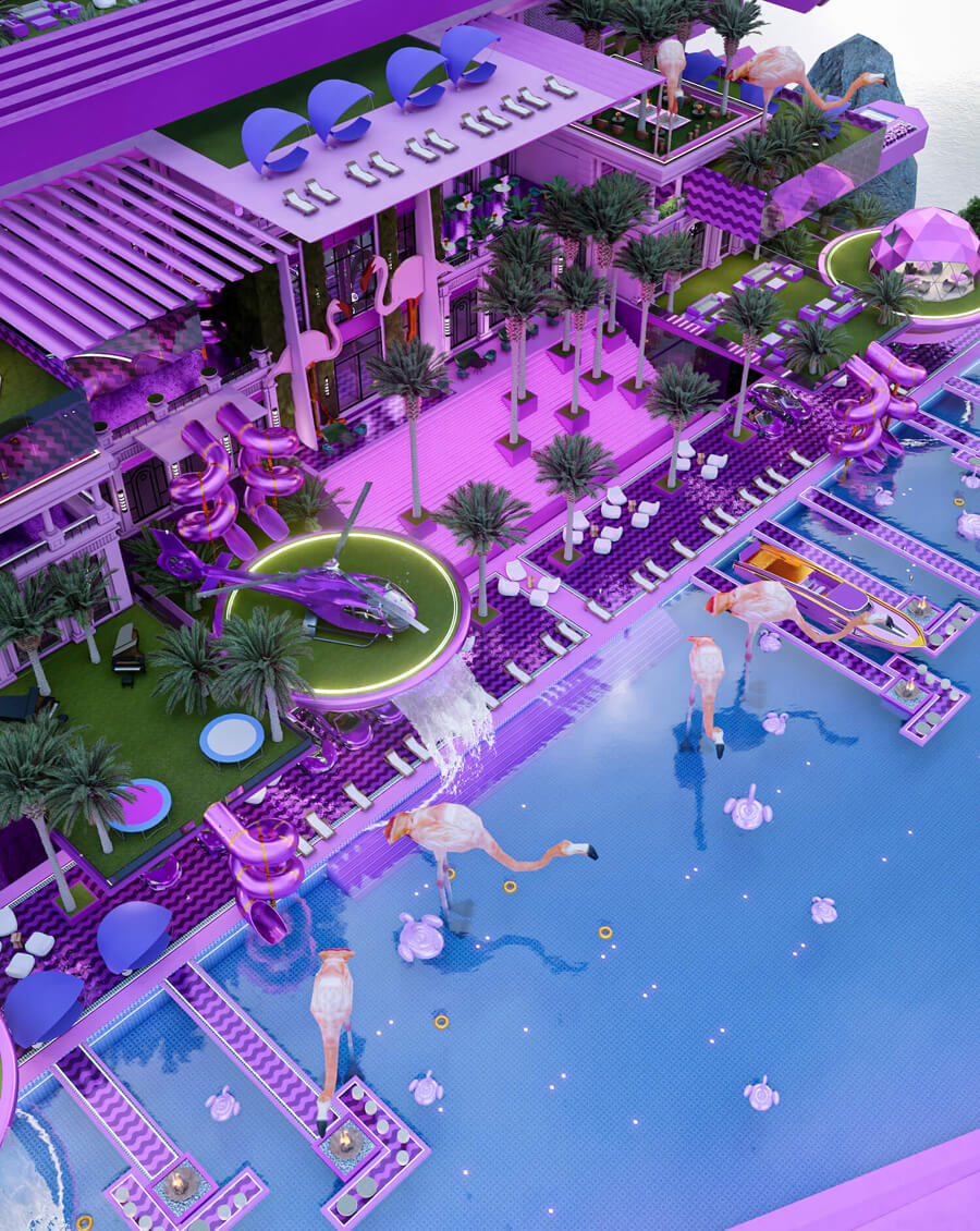 Barbie Inspired Glamour Hotel 'B MANSION' by Veliz Arquitecto