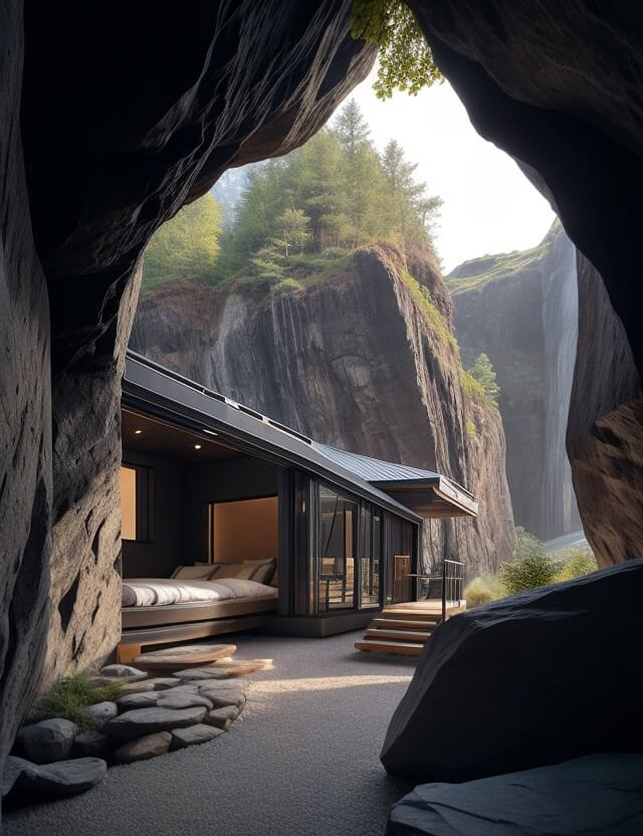Return to Nature in Unique Cave Residence by Parima Shahrezai