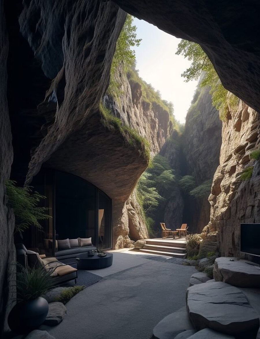 Return to Nature in Unique Cave Residence by Parima Shahrezai