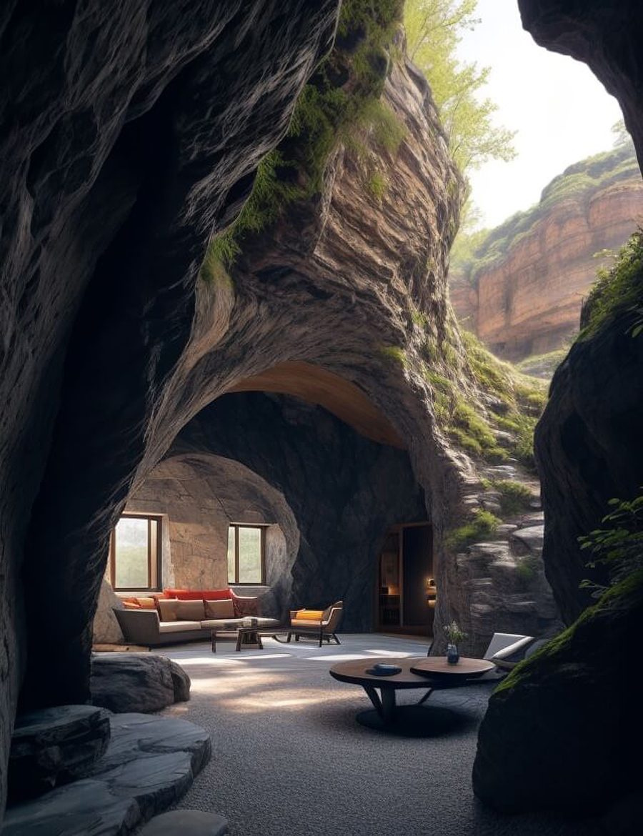 Return to Nature in Unique Cave Residence by Parima Shahrezai