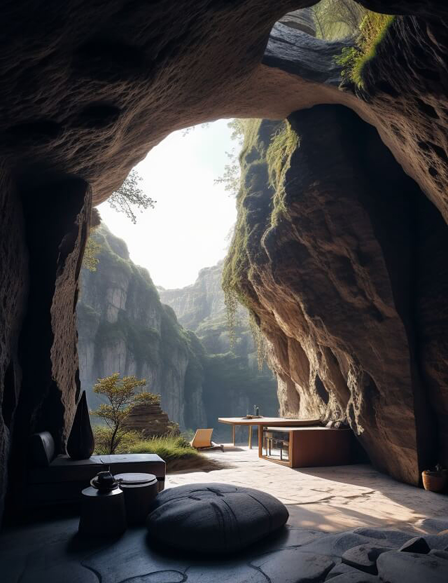Return to Nature in Unique Cave Residence by Parima Shahrezai