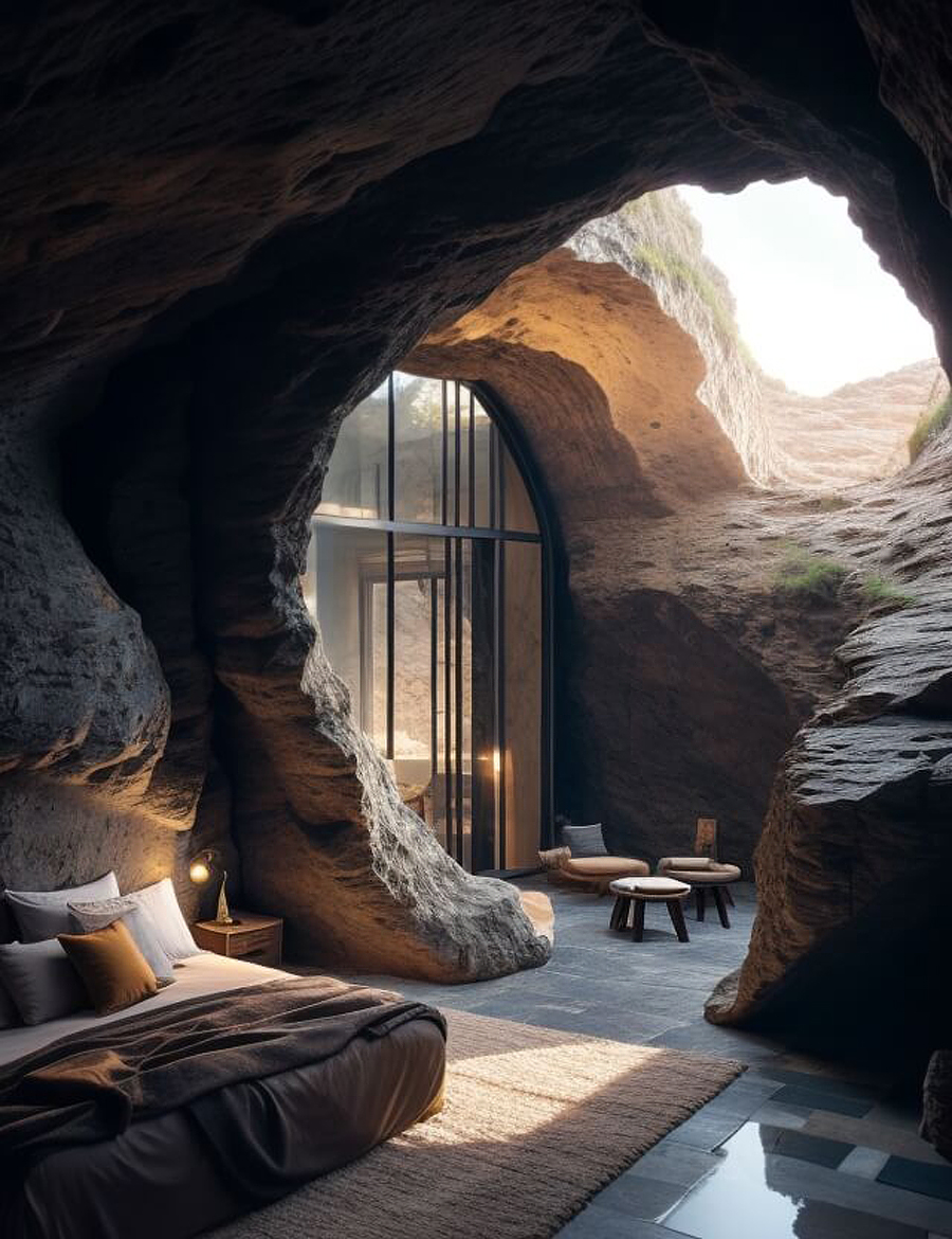 Return to Nature in Unique Cave Residence by Parima Shahrezai