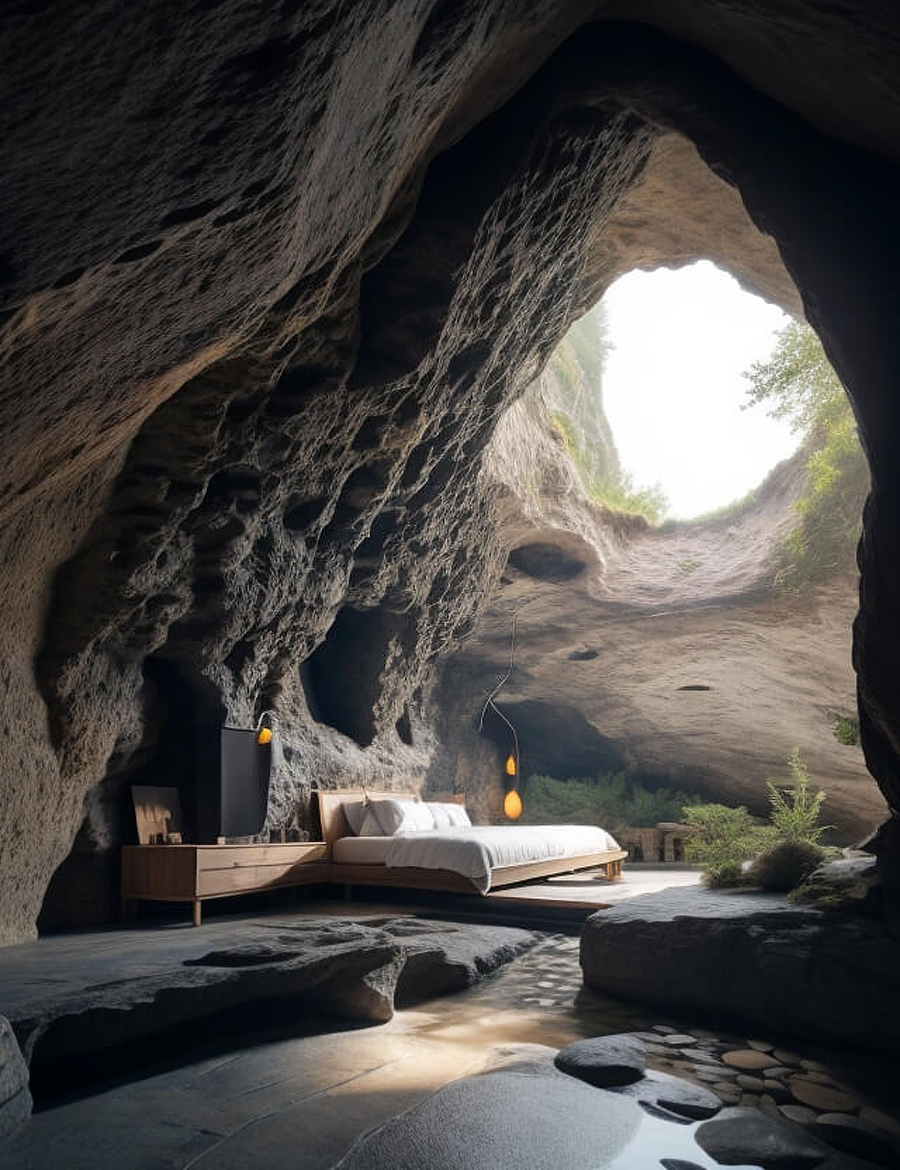 Return to Nature in Unique Cave Residence by Parima Shahrezai