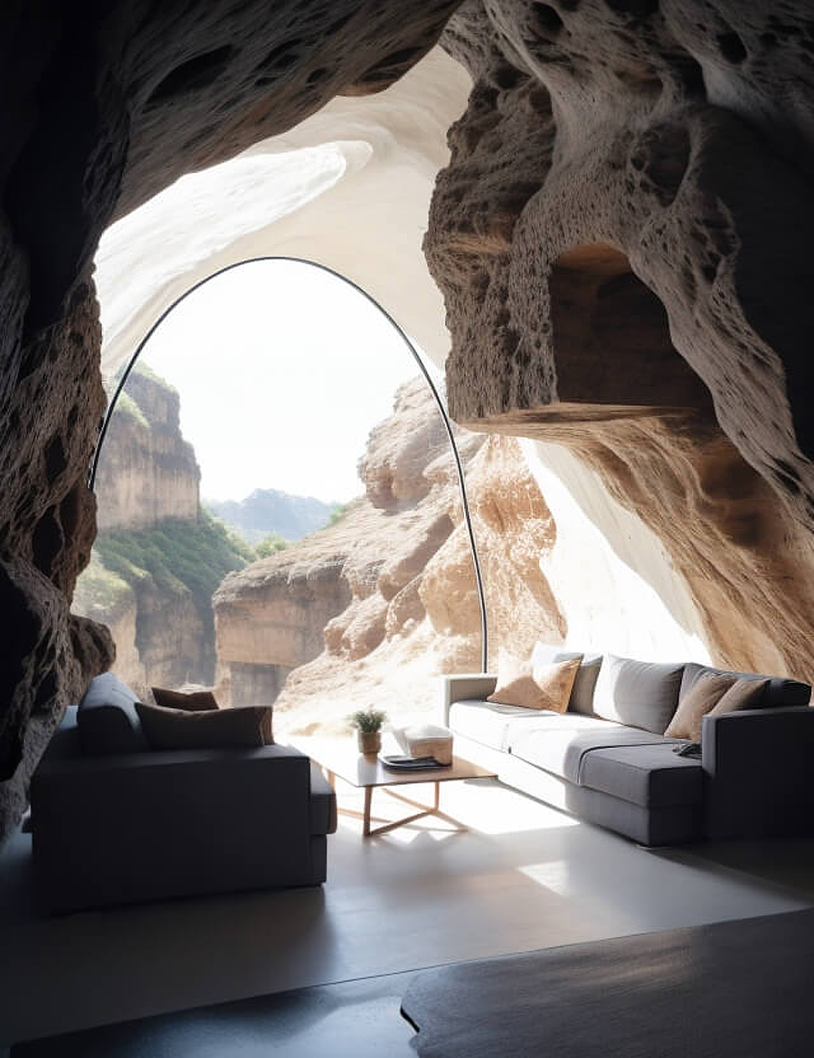 Return to Nature in Unique Cave Residence by Parima Shahrezai