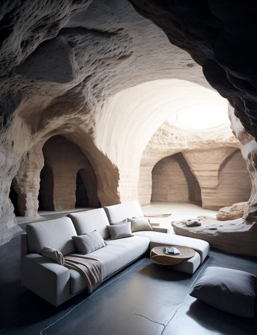 Return to Nature in Unique Cave Residence by Parima Shahrezai