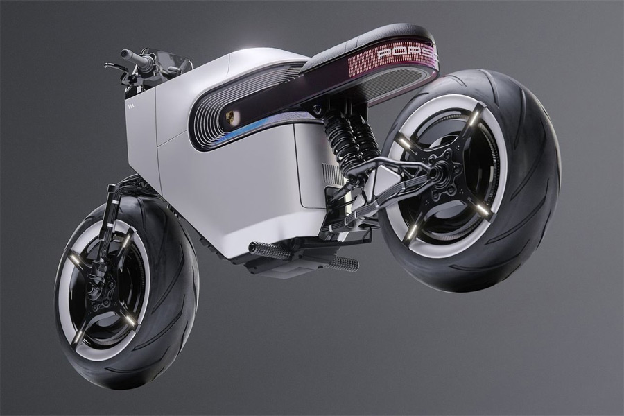 Minimalist Electric Porsche 619 Motorbike