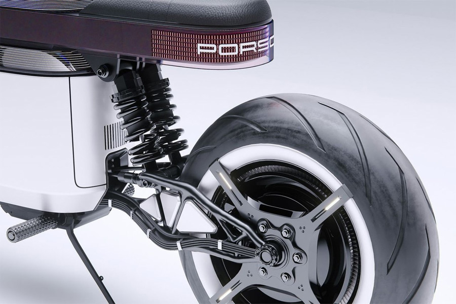 Minimalist Electric Porsche 619 Motorbike