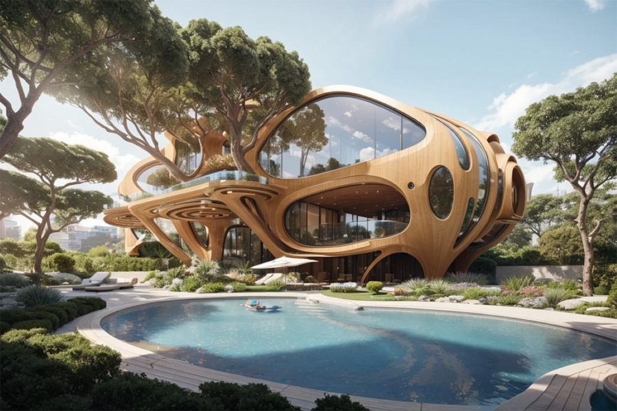 Nature-Inspired House 'Wooden Egg' by Shoaib Sha