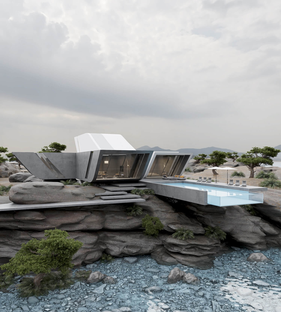 Innovative Concrete Island Villa by Bahman Behzadi