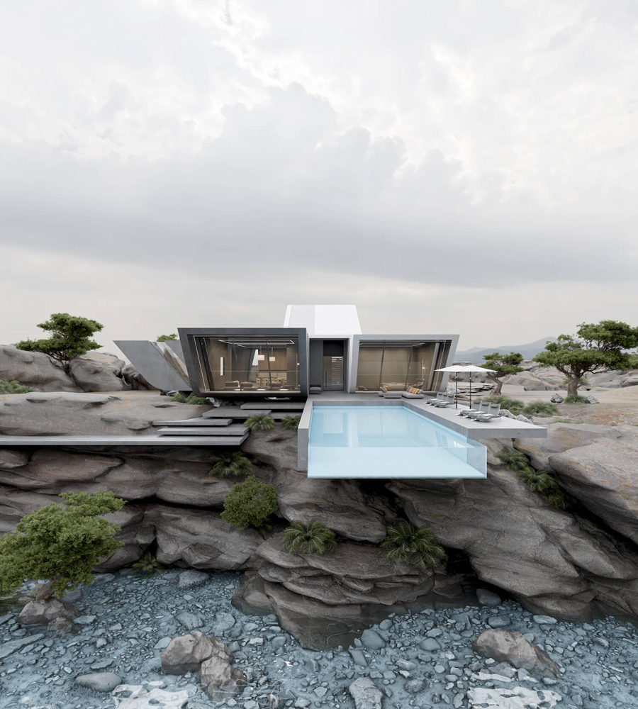 Innovative Concrete Island Villa by Bahman Behzadi