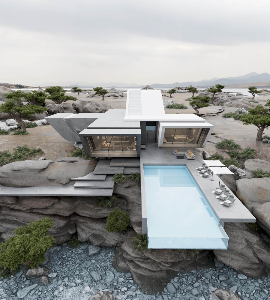 Innovative Concrete Island Villa by Bahman Behzadi