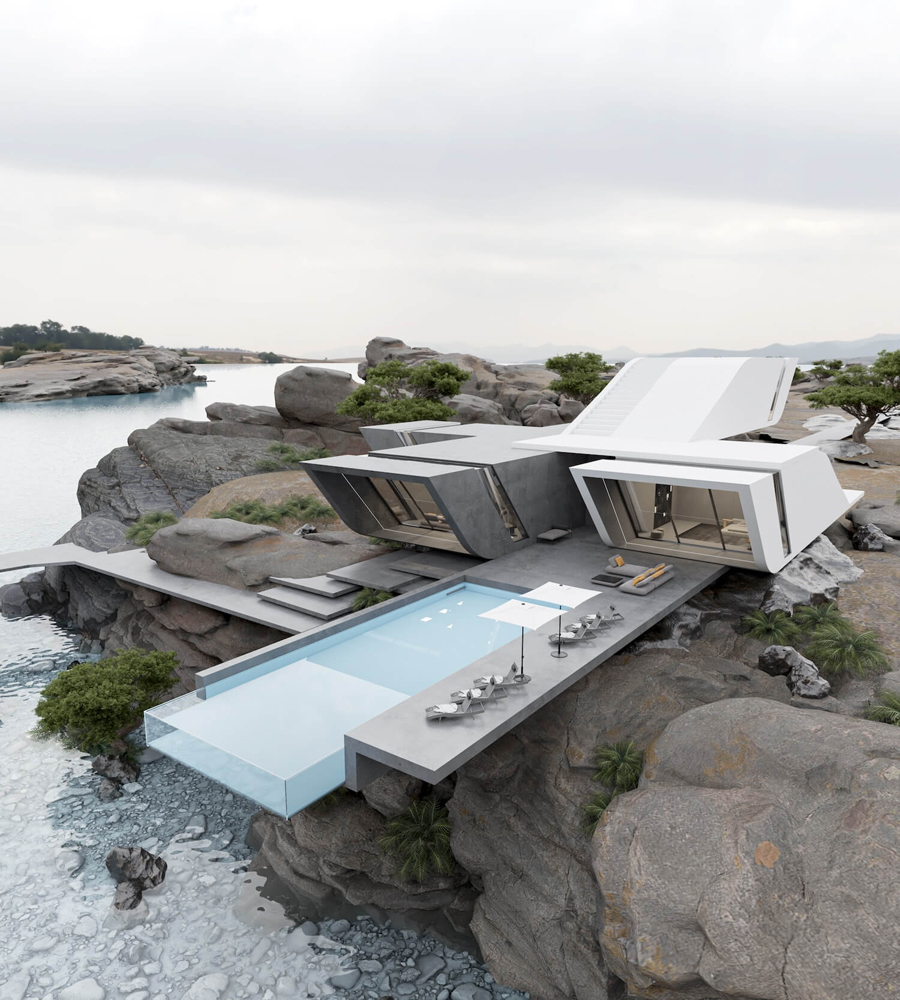 Innovative Concrete Island Villa by Bahman Behzadi