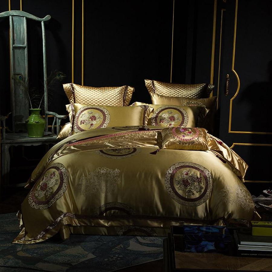 Halima Tasseled Satin Jacquard Duvet Cover