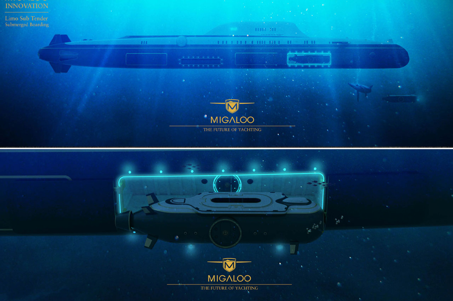 Ultra Luxurious Private Submarine with Helipad