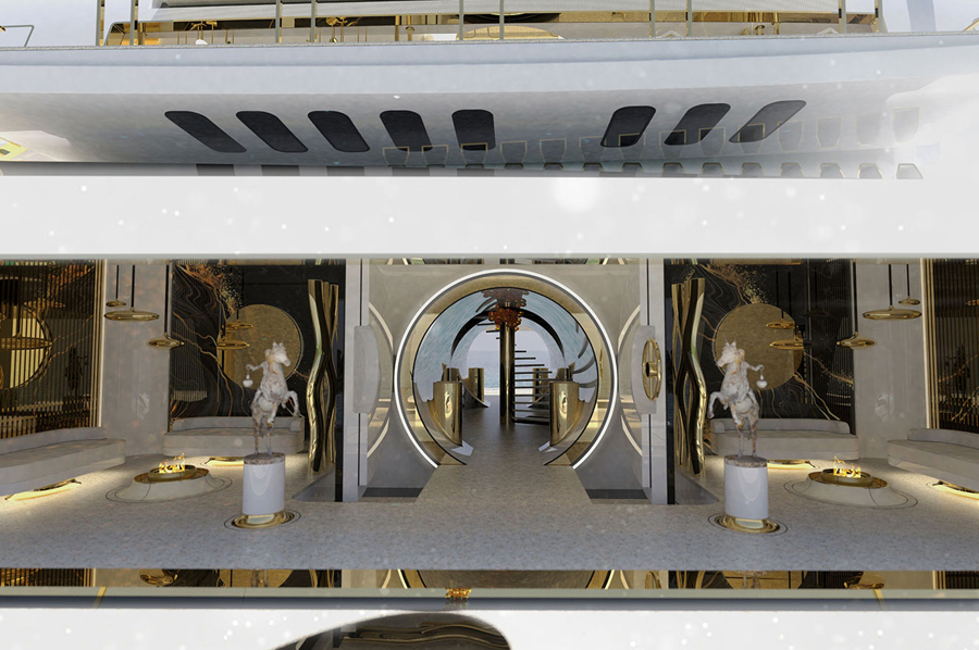 Ultra Luxurious Private Submarine with Helipad