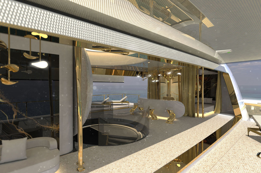 Ultra Luxurious Private Submarine with Helipad