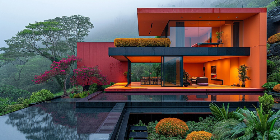 Vibrant Living Inside Firouzkoh's Modern Colored House