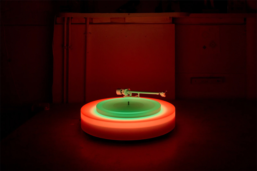 Brian Eno's Turntable II Illuminates with Acrylic Neon Lights During Play