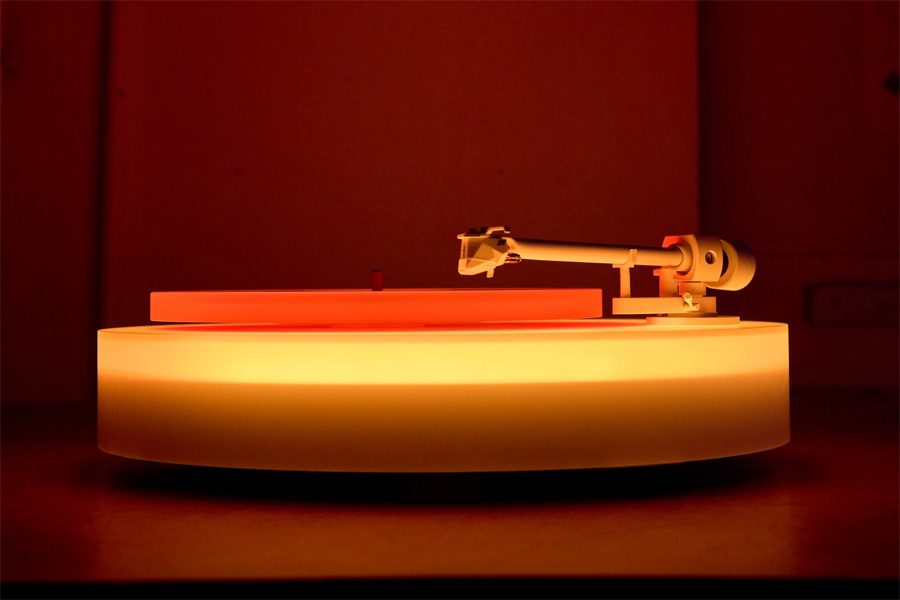 Brian Eno's Turntable II Illuminates with Acrylic Neon Lights During Play