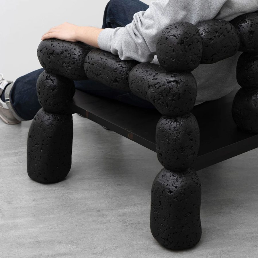 Modern Furniture from Hand-Carved Black Volcanic Stone