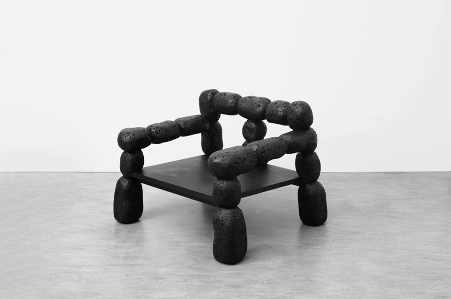 Modern Furniture from Hand-Carved Black Volcanic Stone