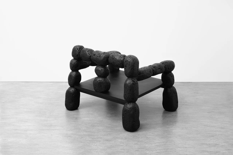 Modern Furniture from Hand-Carved Black Volcanic Stone