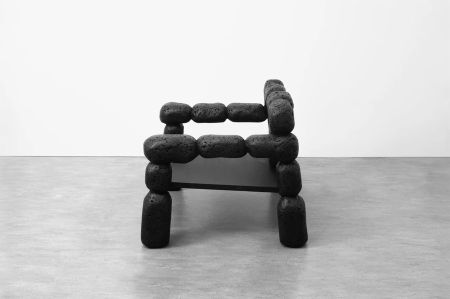 Modern Furniture from Hand-Carved Black Volcanic Stone