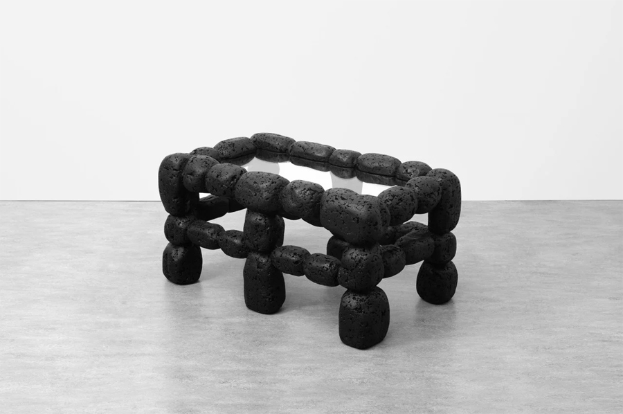 Modern Furniture from Hand-Carved Black Volcanic Stone