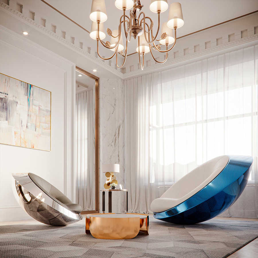 Futuristic UFO Rocking Chair by Mavimatt
