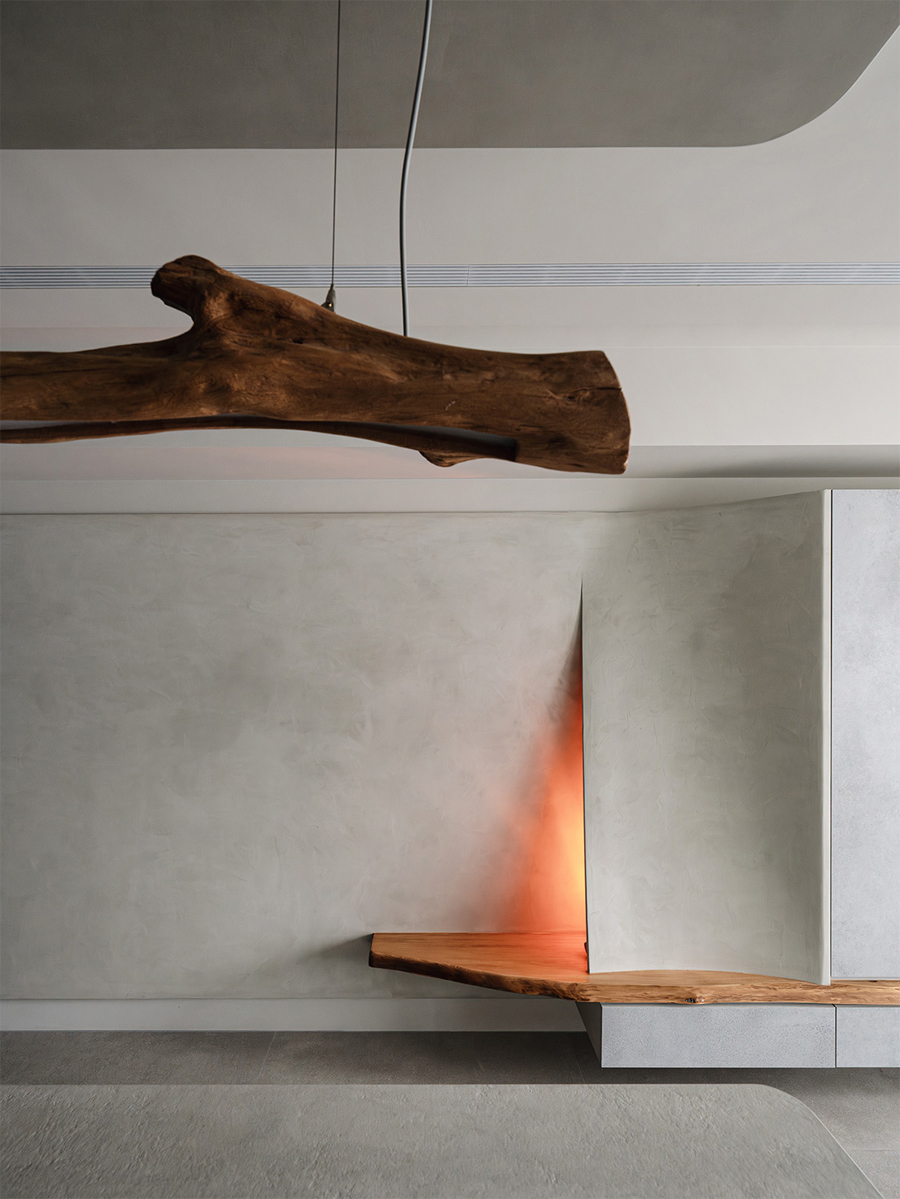Minimalist and Creative Faux Fireplace by Wei Feng Design Studio