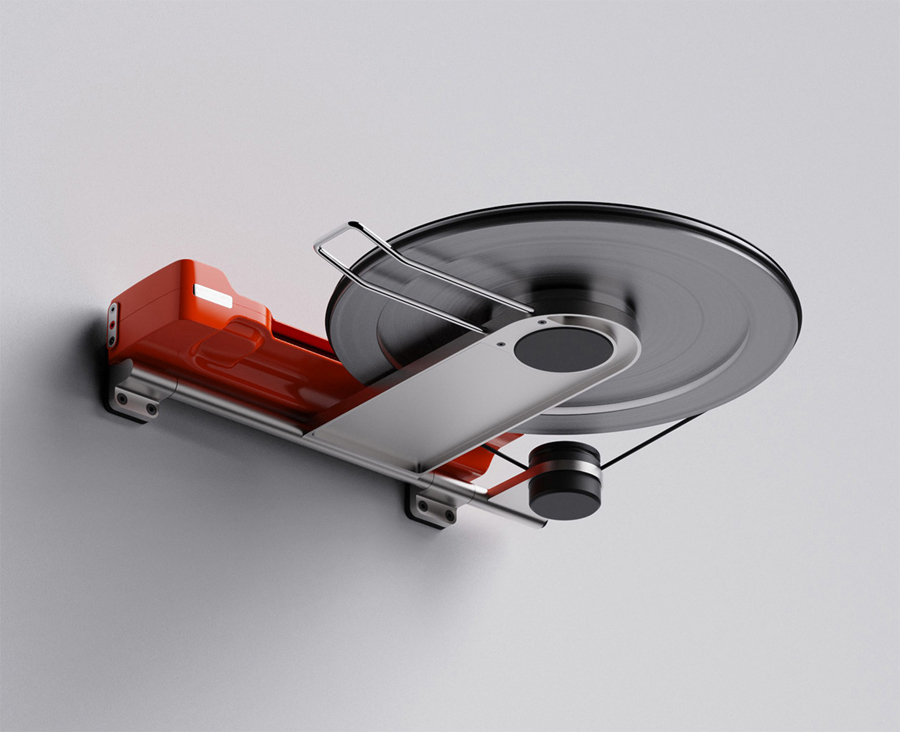 The Future of Vinyl with Foldable Wall Mounted Disco Volante Turntable