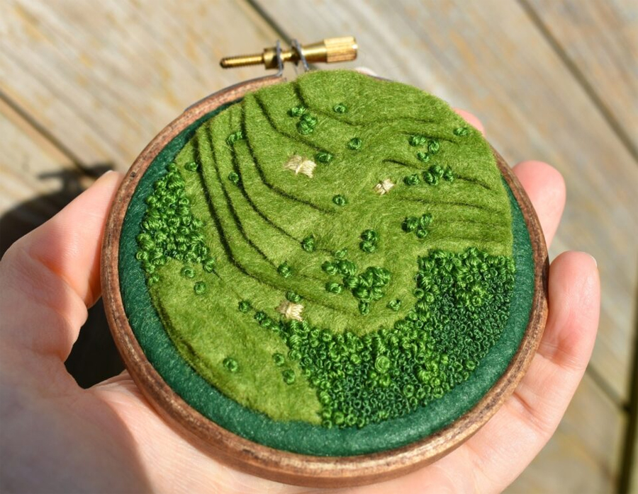 Victoria Rose Richards' Embroidered Aerial Landscapes