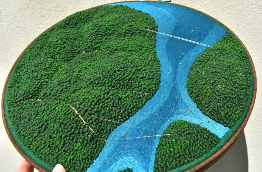 Victoria Rose Richards' Embroidered Aerial Landscapes