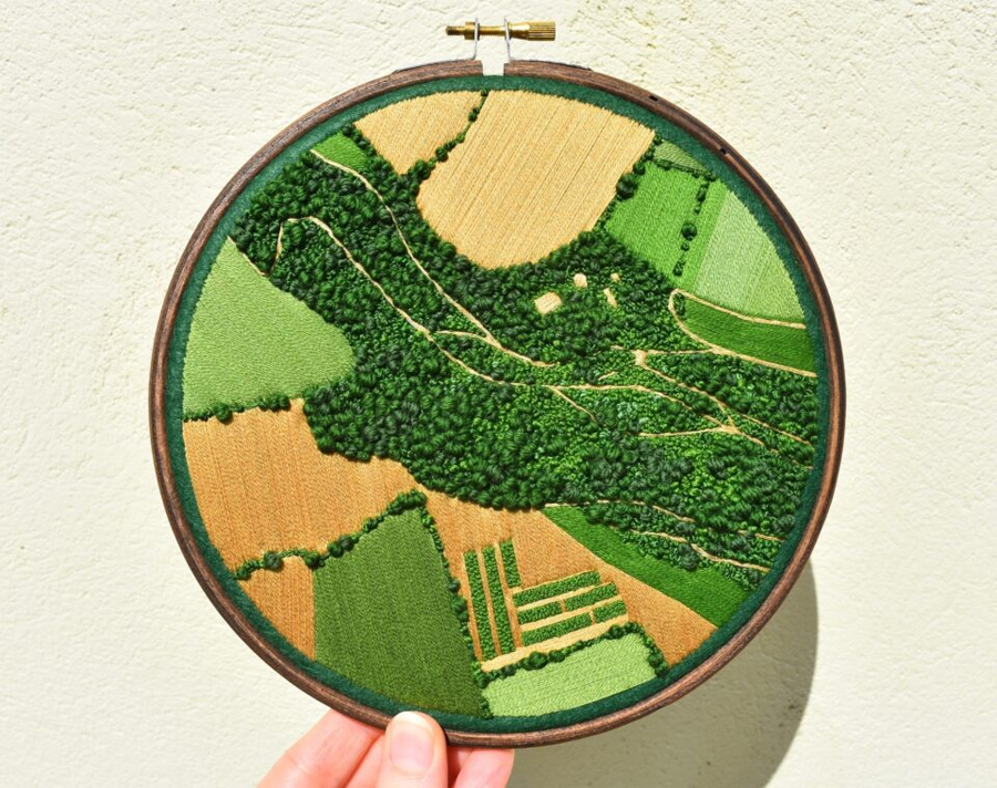 Victoria Rose Richards' Embroidered Aerial Landscapes