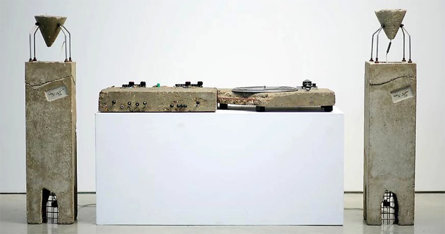 Ron Arad’s 1983 Concrete Stereo for Raw Sound Lovers
