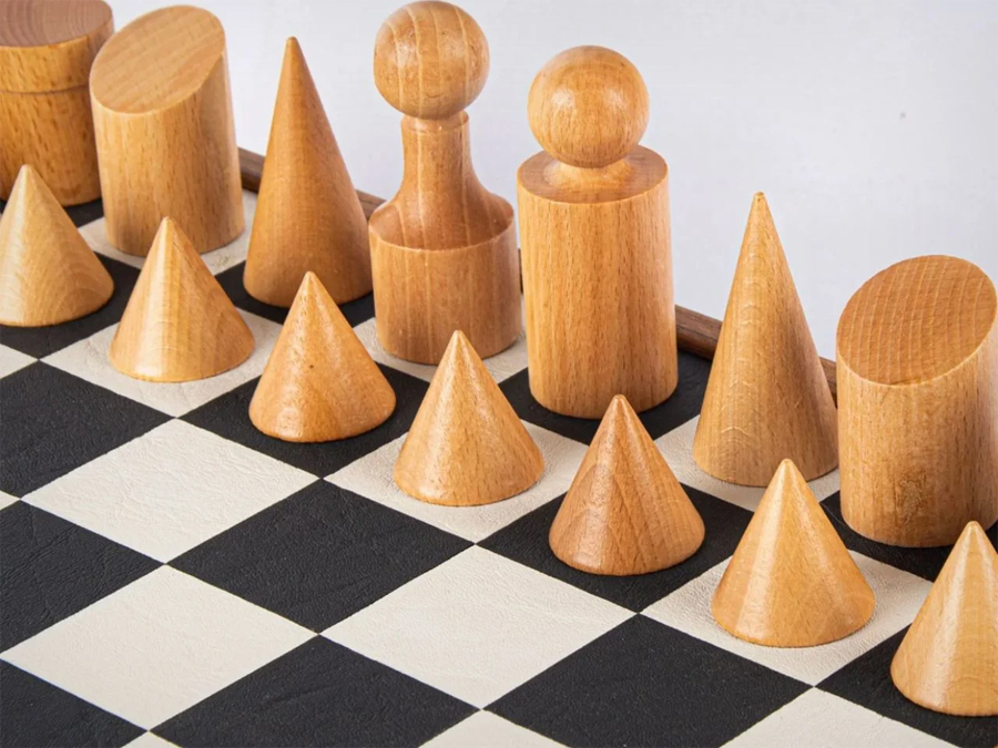 Manopoulos Bauhaus Wooden Chess Set Balances Minimalism and Function