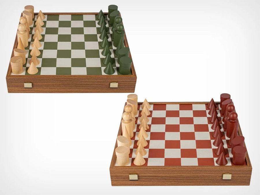 Manopoulos Bauhaus Wooden Chess Set Balances Minimalism and Function